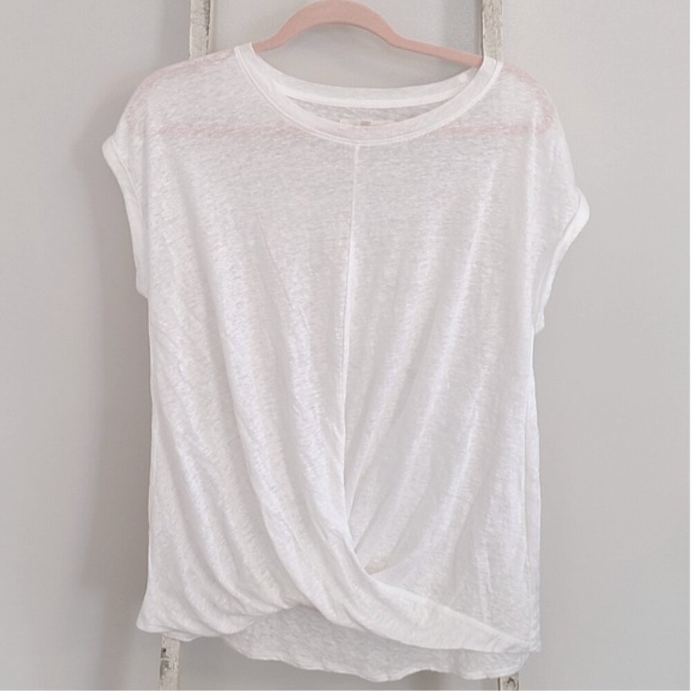 Lou & Grey♡ Linen sheer twist lightweight top